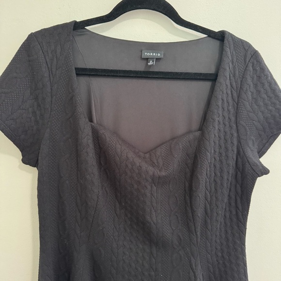 Torrid Mini Textured Knit Skater Dress - Picture 3 of 7